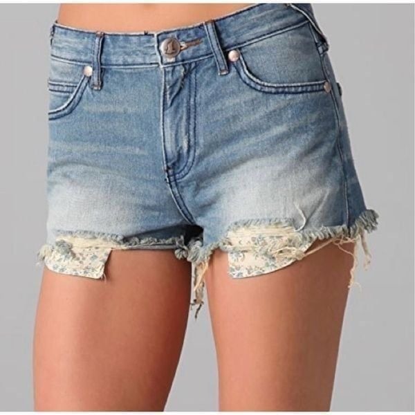 Free People Jean Shorts Peekaboo Pocket Detail