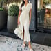 445 Sandro 24FW knit maxi flared dress FR38