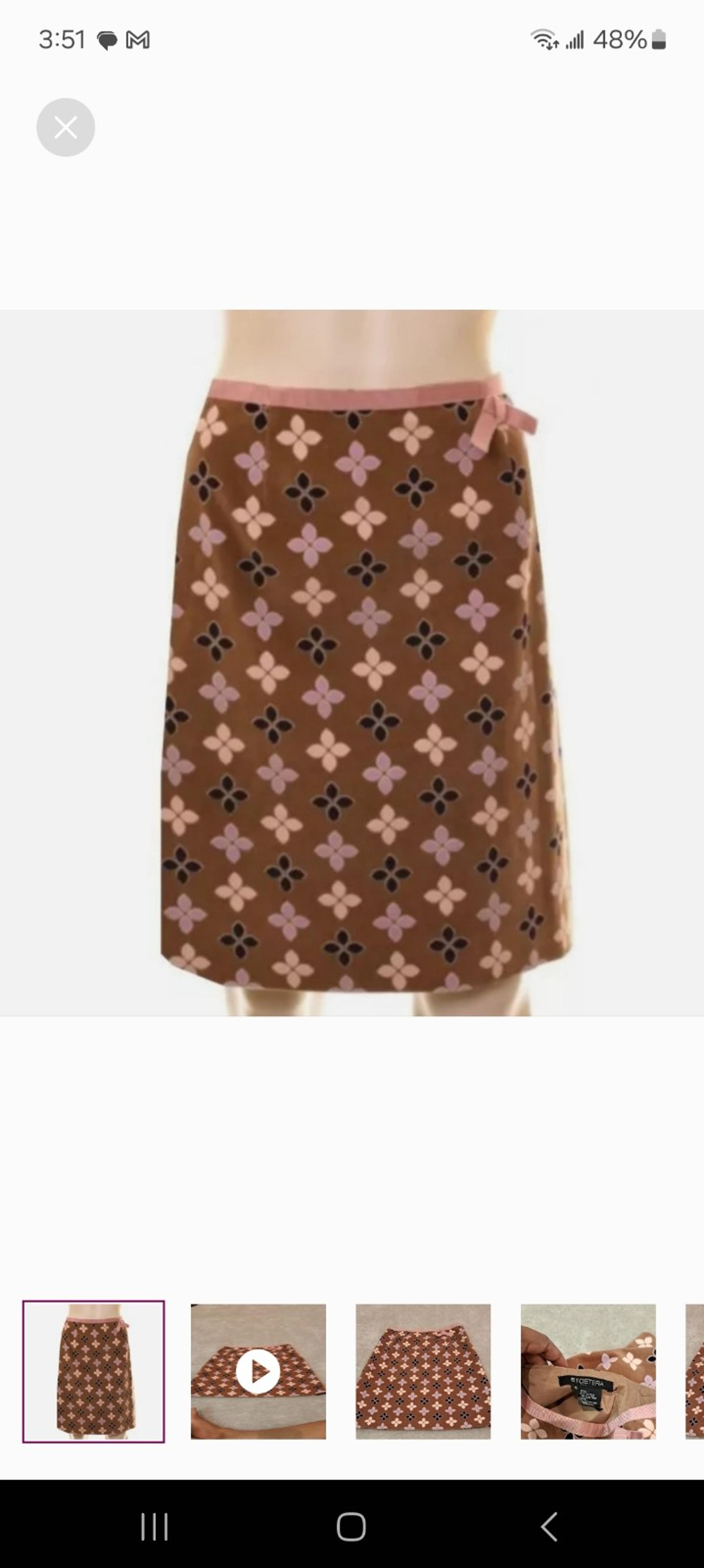 Floral Print Velvety Cotton Skirt - Etcetera