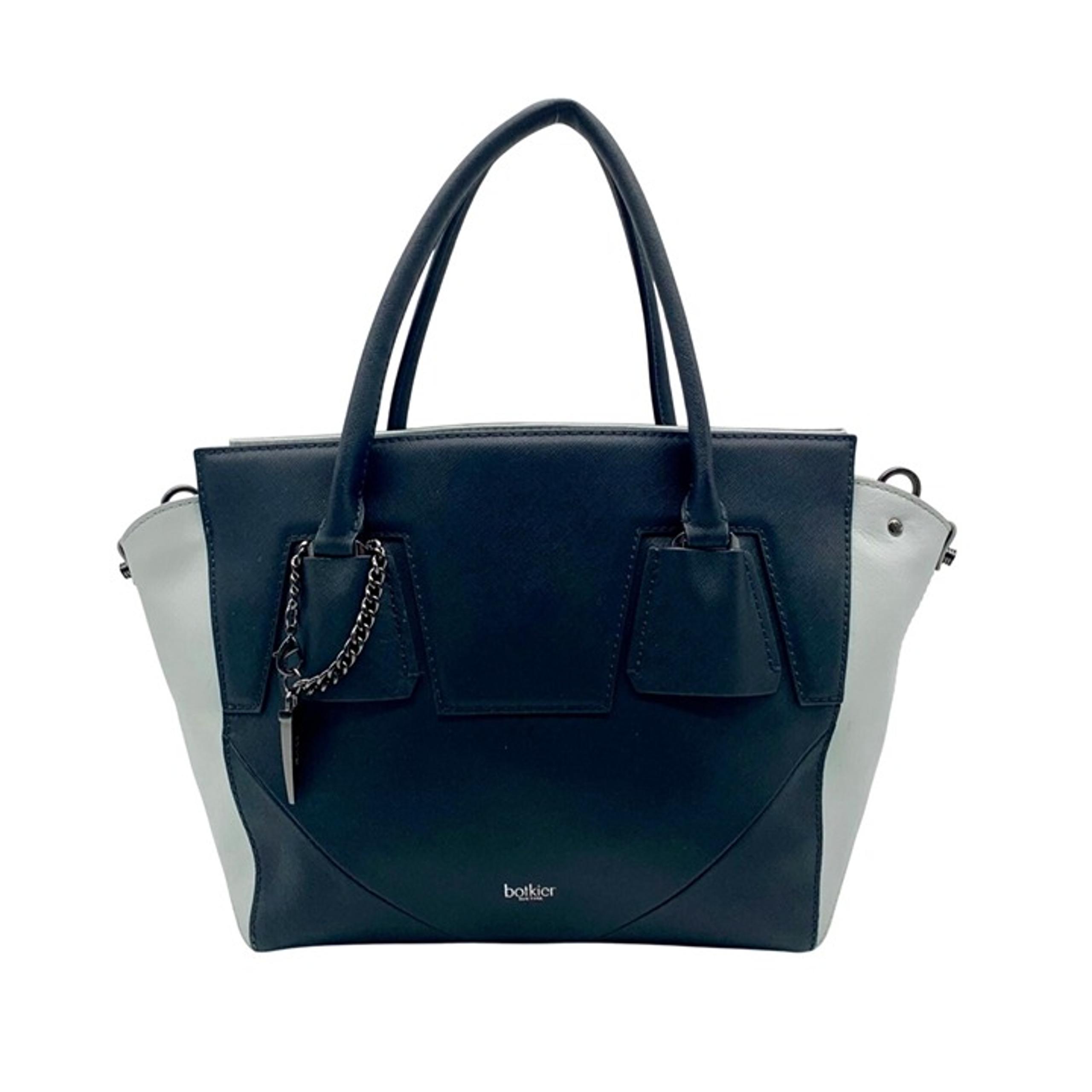 Botkier Baby Blue & Navy Saffiano Leather Colorblock Cooper Satchel