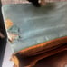 Piquadro Leather Blue Square Computer Briefcase Flapover Tote Travel Tan