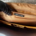 Piquadro Leather Blue Square Computer Briefcase Flapover Tote Travel Tan