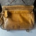 Piquadro Leather Blue Square Computer Briefcase Flapover Tote Travel Tan