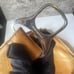 Piquadro Leather Blue Square Computer Briefcase Flapover Tote Travel Tan