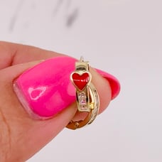❤️ 14k gold girl kids earrings Huggies heart ❤️ Aretes en oro solido