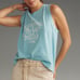 Anthropologie Ty Williams Boxy Tank Top Summer Please Slow Down Blue Size M