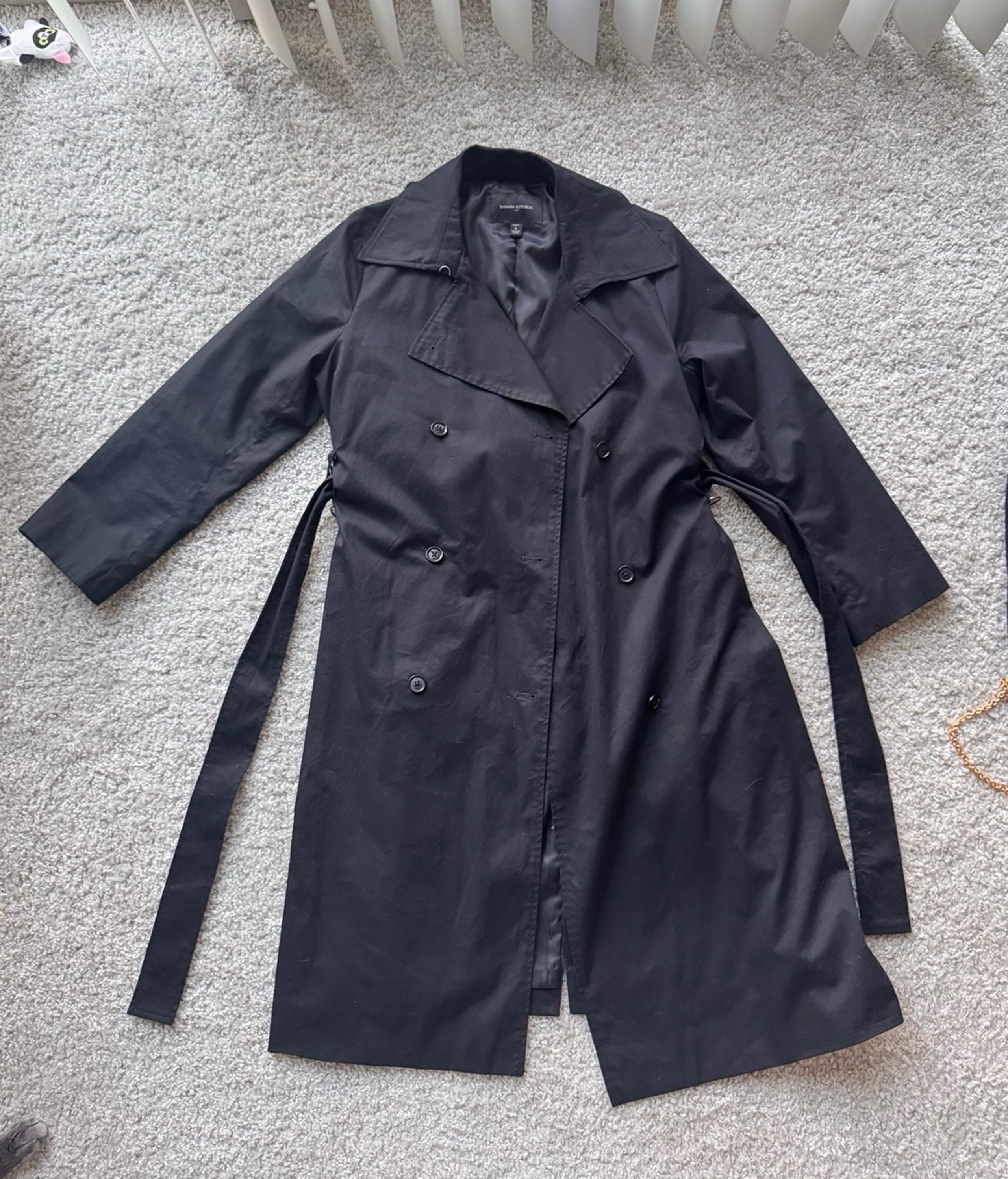 Banana Republic Petite Trench Coat Small Black