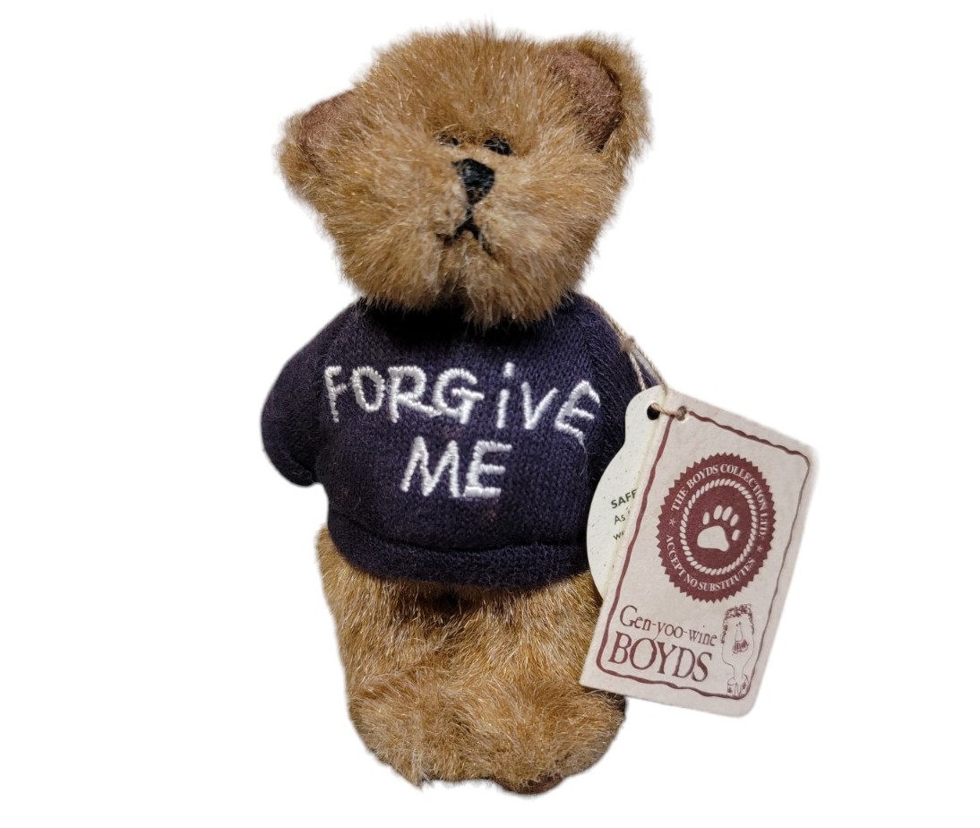 NWT! RETIRED! BOYDS BEARS Archive Collection Whoops Forgive Me Mini Message Bear
