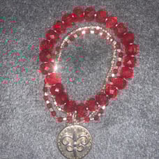 New Orleans Saints red and silver bracel