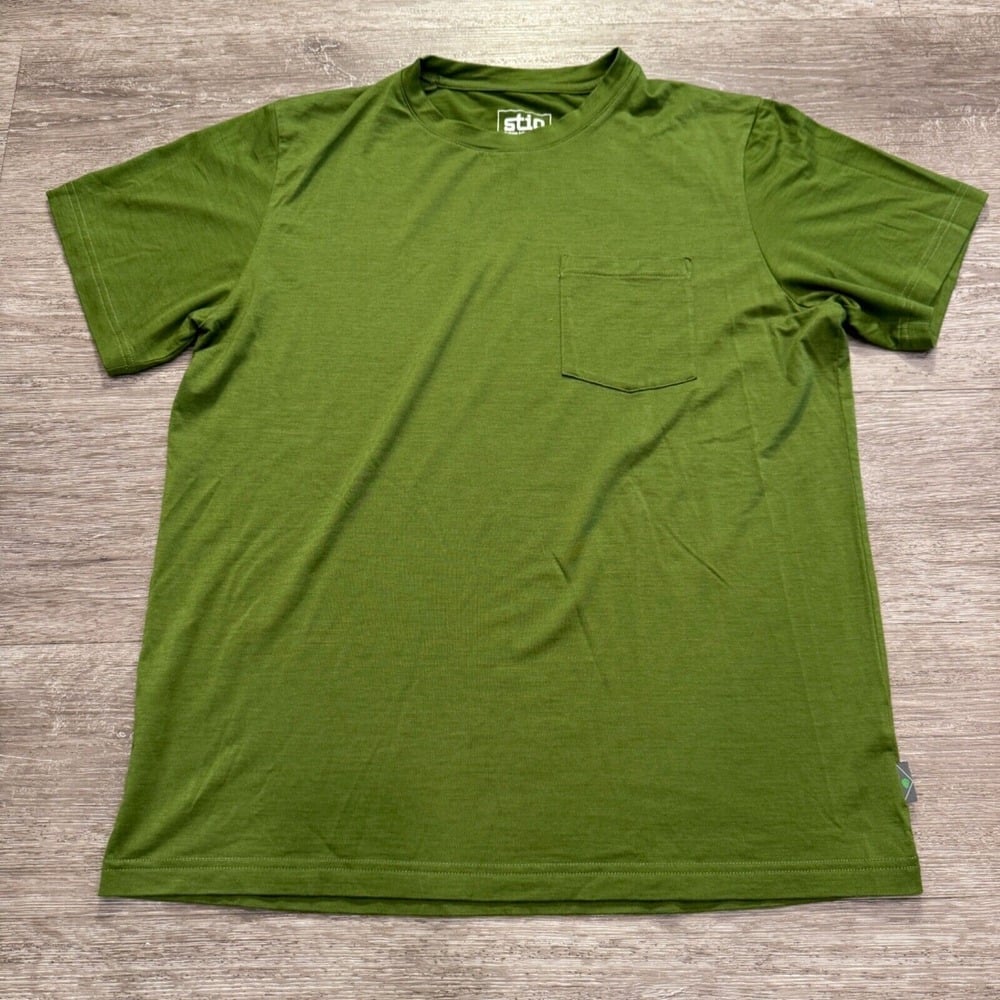Stio Shirt Mens Medium Green Baselayer Wool Blend Thermal Lightweight Hike Camp