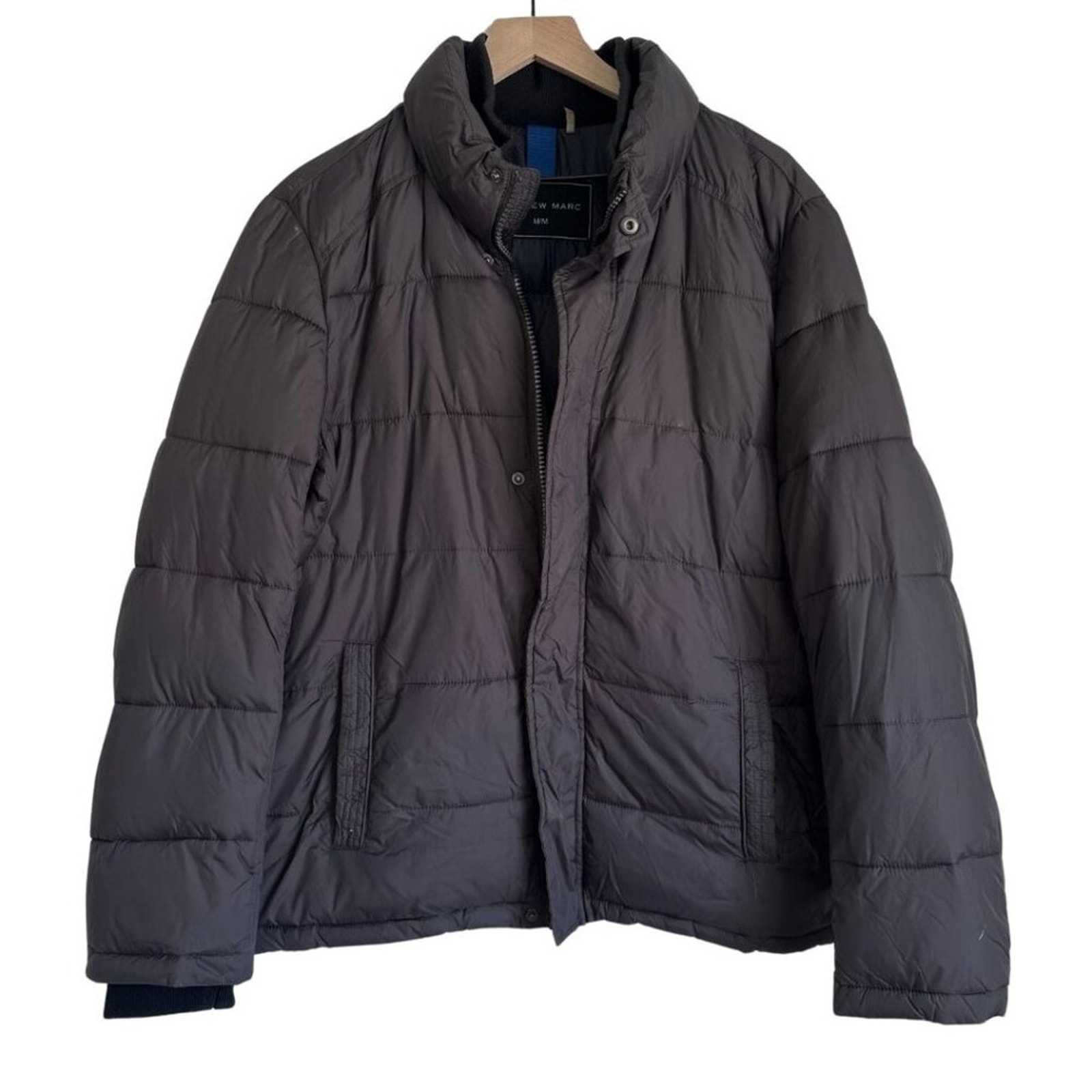 Andrew Marc Full Zip Puffer Quilted Jacket Gray M