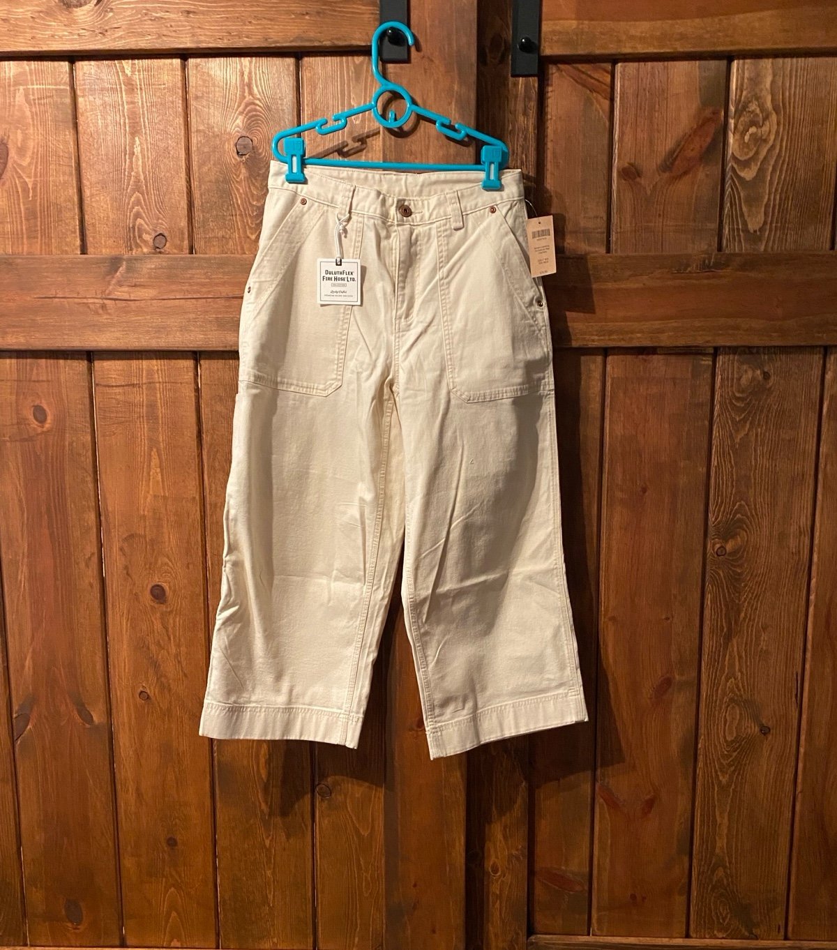 Duluth Trading Co. Cream Wide-Leg Cropped Pants