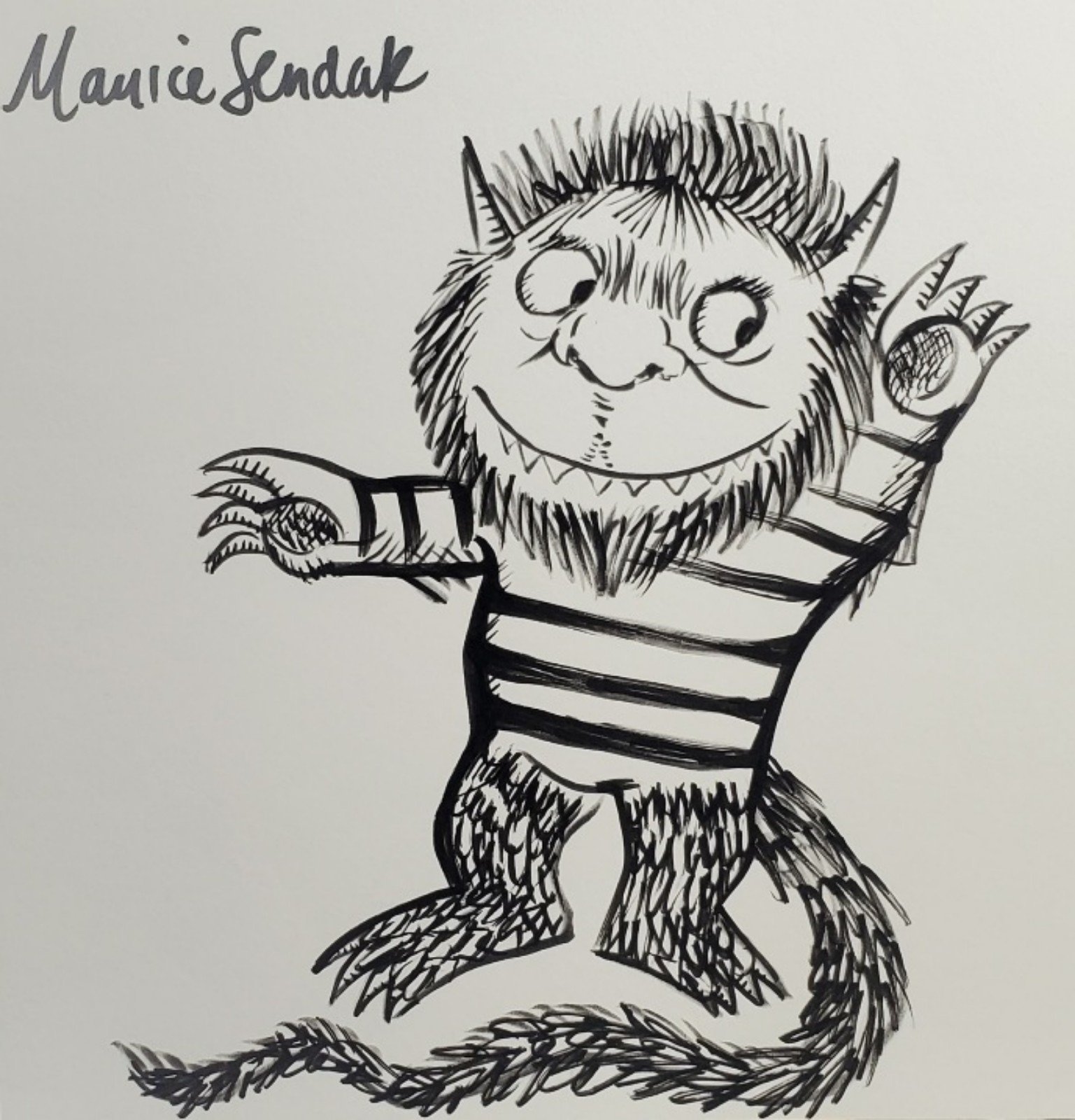 Where the wild things are artwork, Maurice Sendak artwork character artwork ink