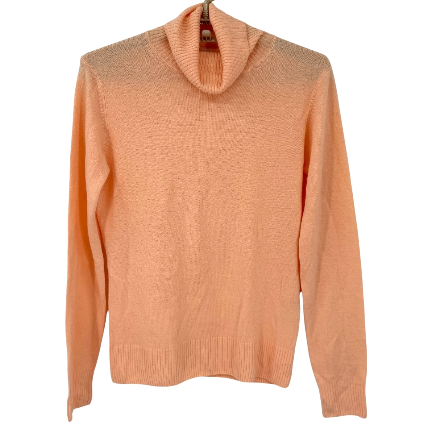 Uniqlo Womens 100% Cashmere Sweater Turtleneck Peach Lightweight Size Medium