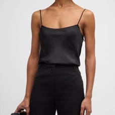 Derek Lam Becca Spaghetti Strap Tank Top Satin Black NWT Size 0