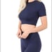 Zenana Outfitters 2 Piece Navy Short Set