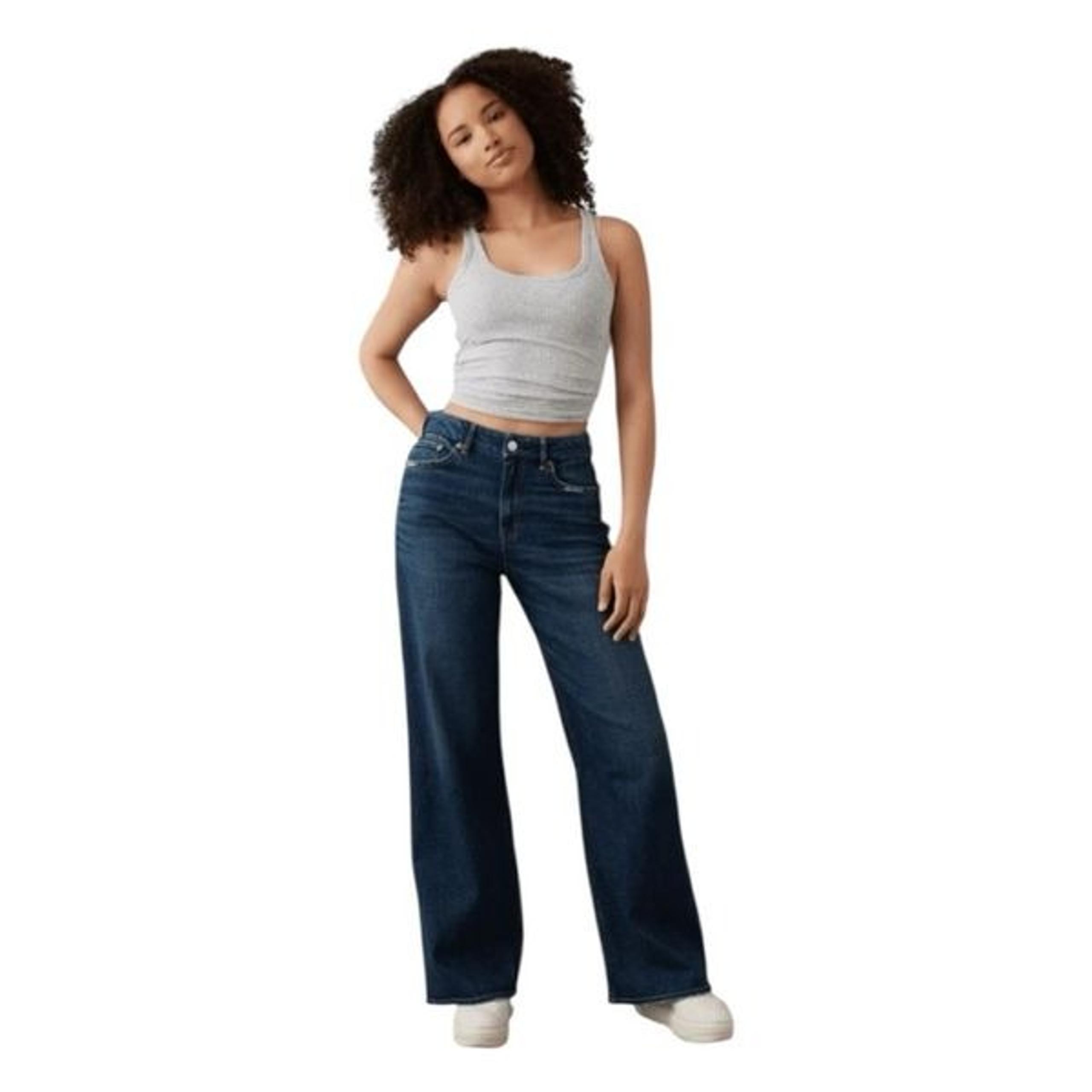 AE Dreamy Drapey Stretch Super High-Waisted Baggy Wide-Leg Jean 8