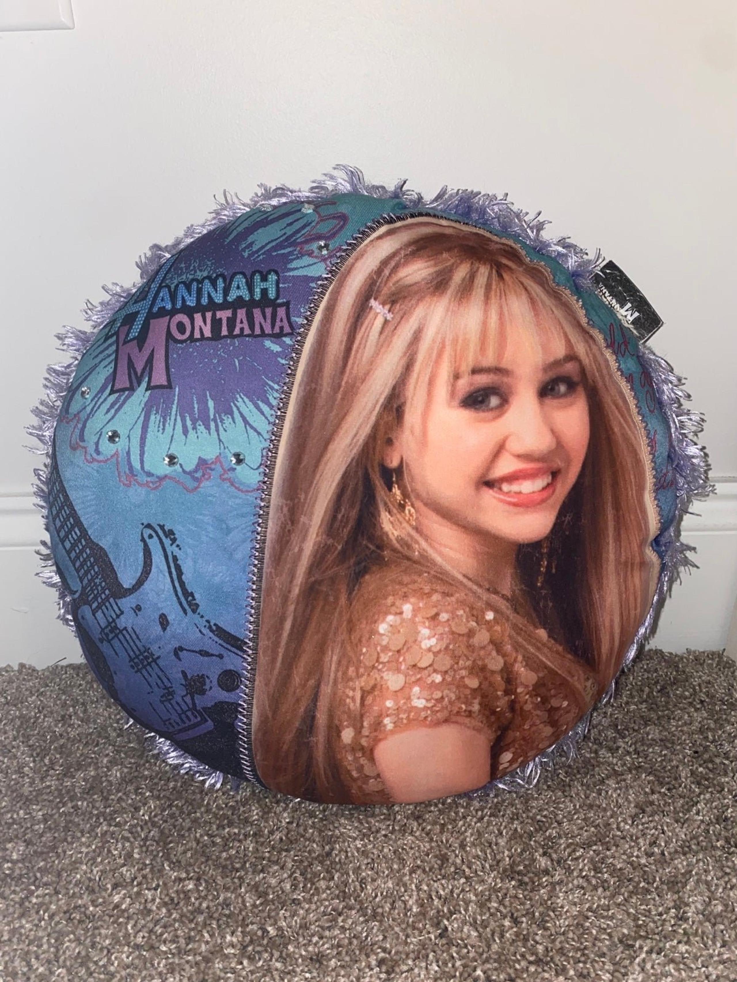 Round Purple Fluffy Hannah Montana Pillow