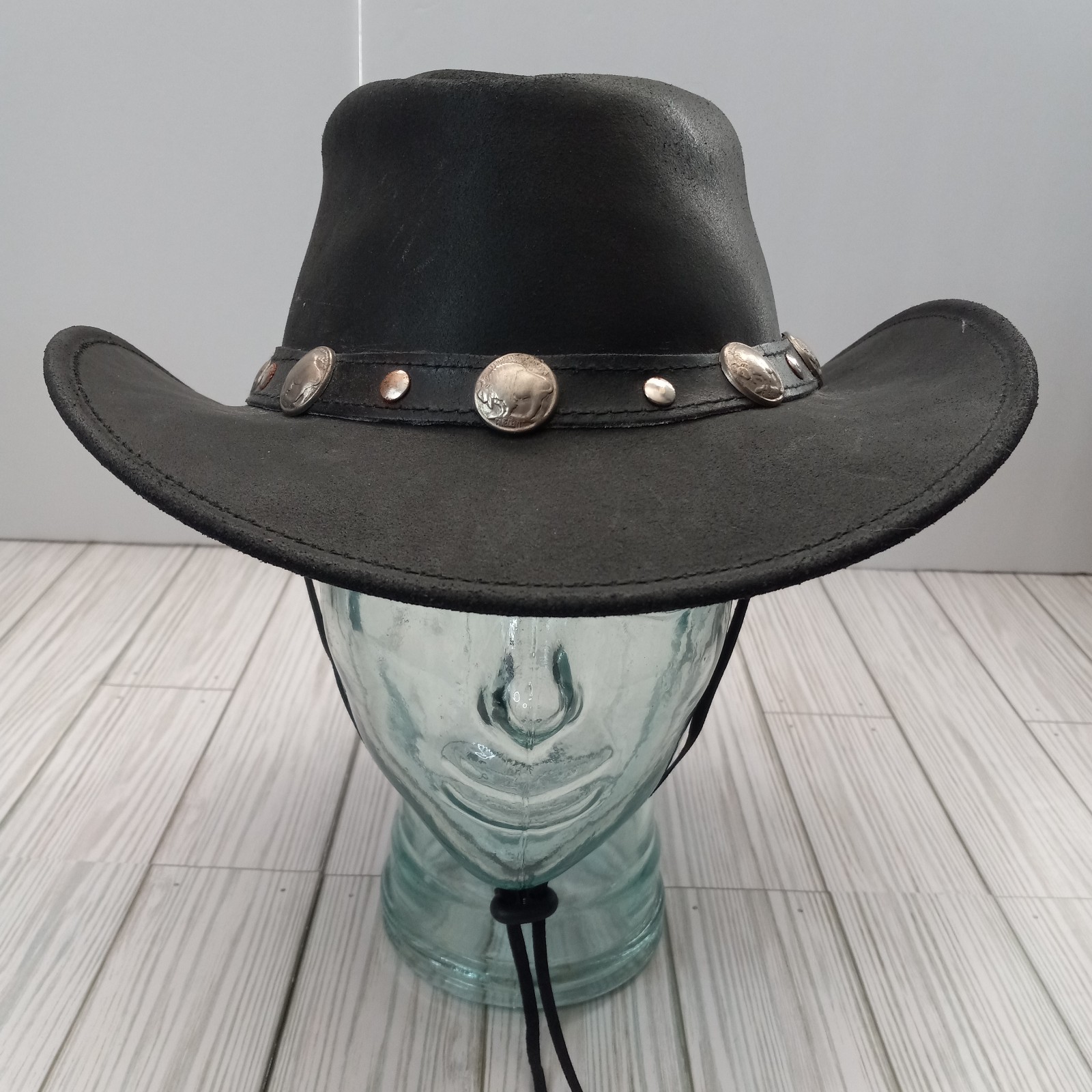 Western Buffalo Concho Leather Hat
