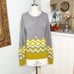 J. Crew Geometric Fair Isle Crewneck Sweater Gray Wool New Medium