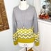 J. Crew Geometric Fair Isle Crewneck Sweater Gray Wool New Medium