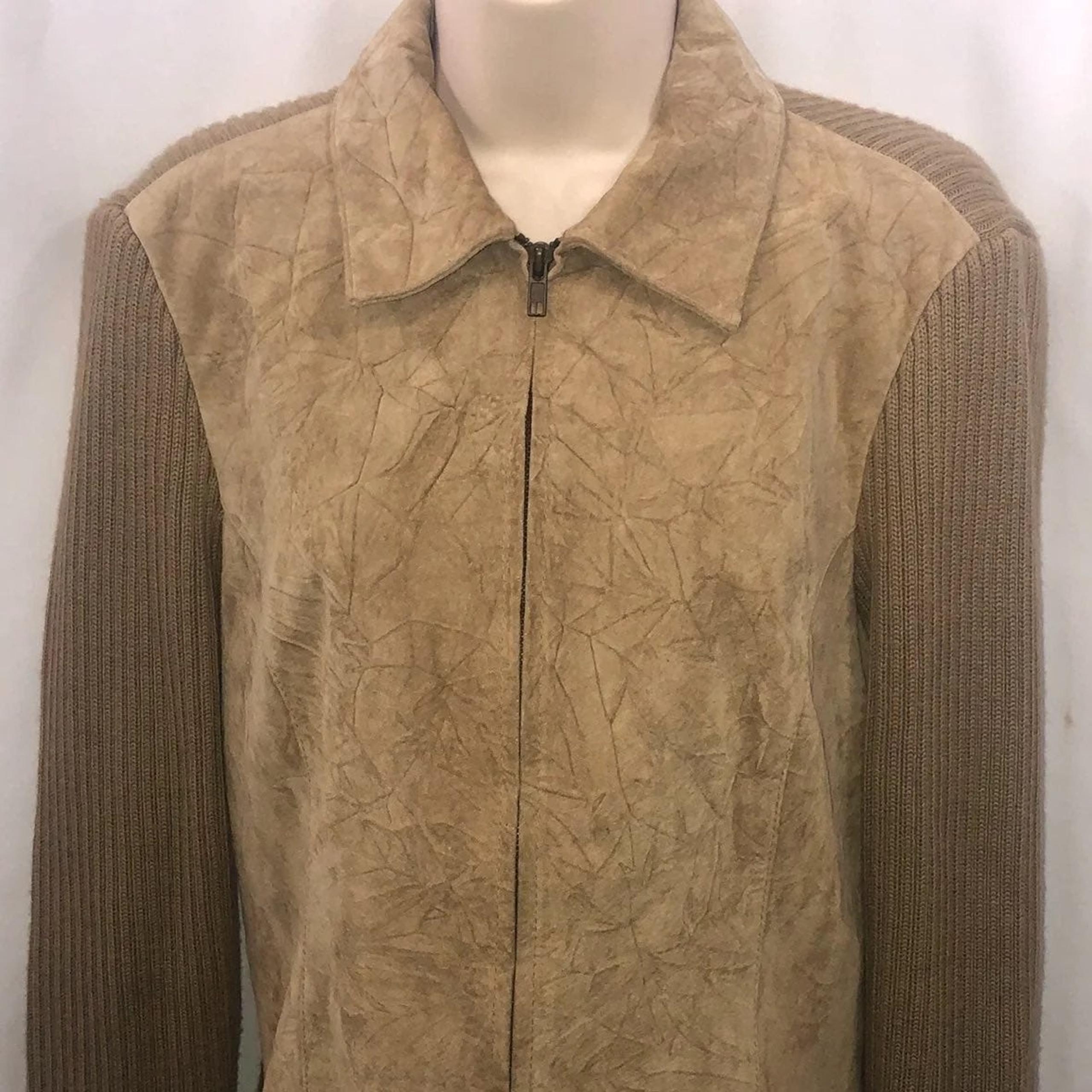 Coldwater Creek Leather Wool Jacket S