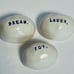 Rae Dunn by Magenta DREAM LAUGH JOY Word Stones Pottery Rocks Rattles Set of 3