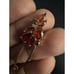 585 14K RG Rose Gold Stamped 1.25” Natural Zircon Cognac Allure Brooch Pin