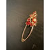 585 14K RG Rose Gold Stamped 1.25” Natural Zircon Cognac Allure Brooch Pin
