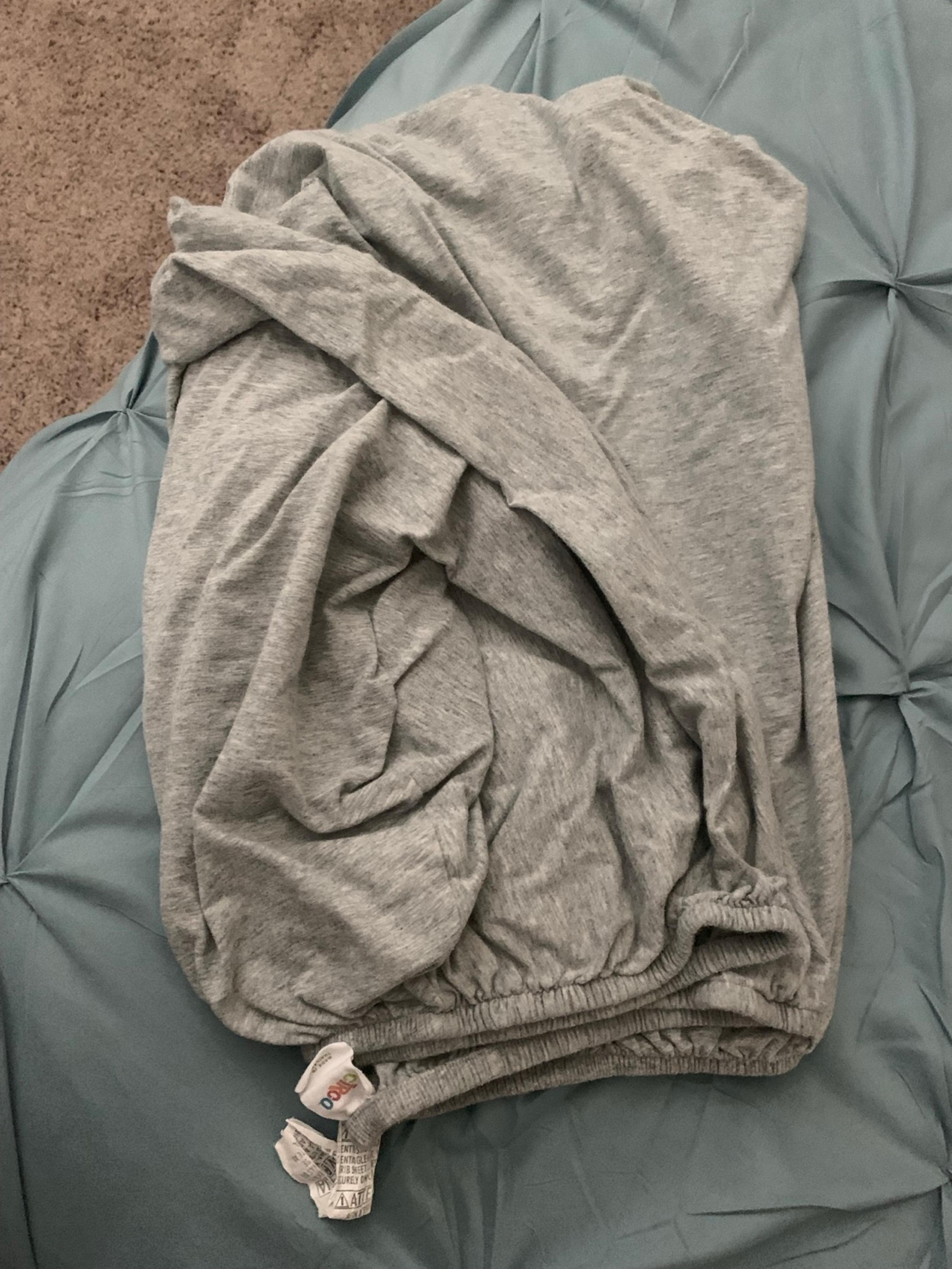 Circo grey jersey cotton crib sheet. Like new!