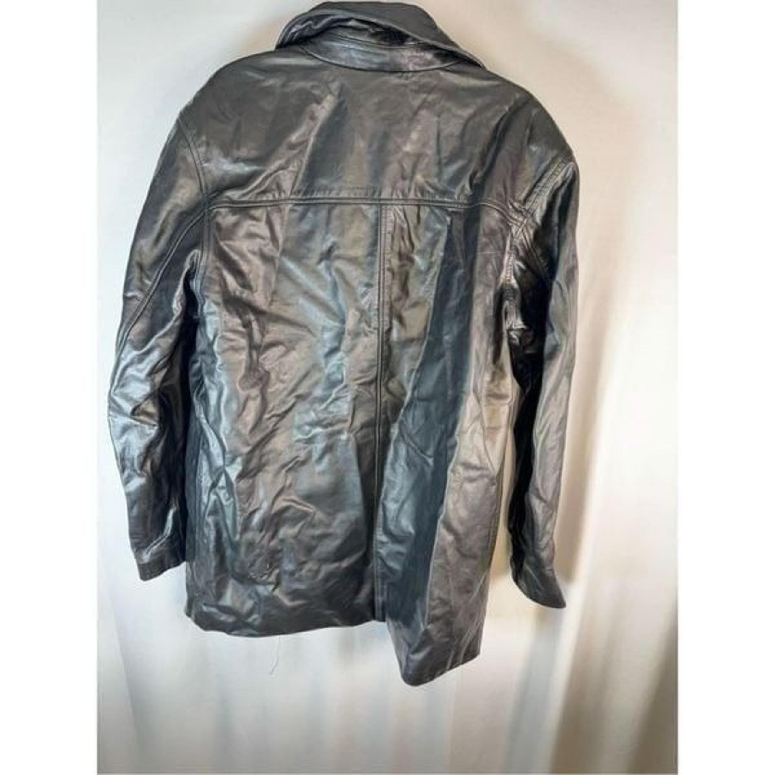 Merona Genuine Leather 100% Jacket Black Coat Men Size L