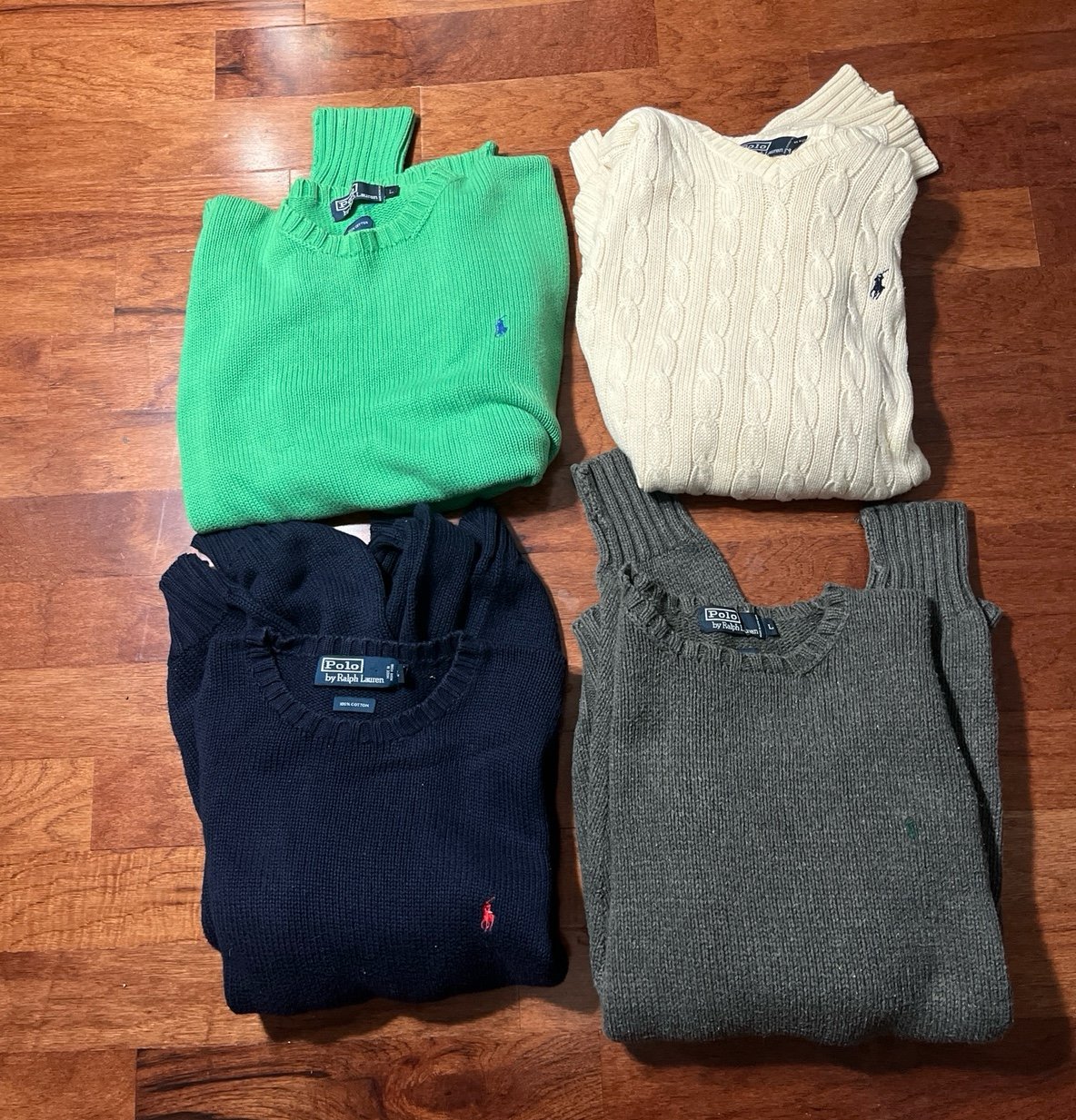 Lot of 4 Ralph Lauren Mens Sweaters Large
