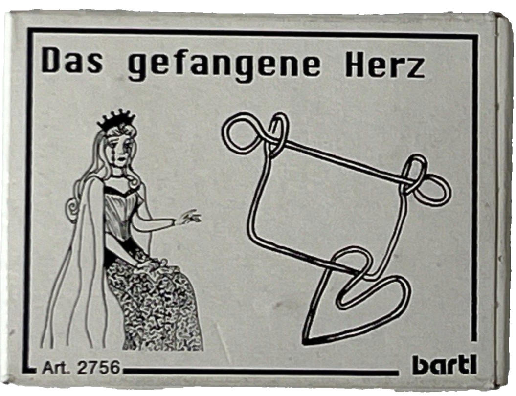 Vintage Das Gefangene Herz Magic Trick Puzzle by Barti Art. 2756 NOS Fast Ship!