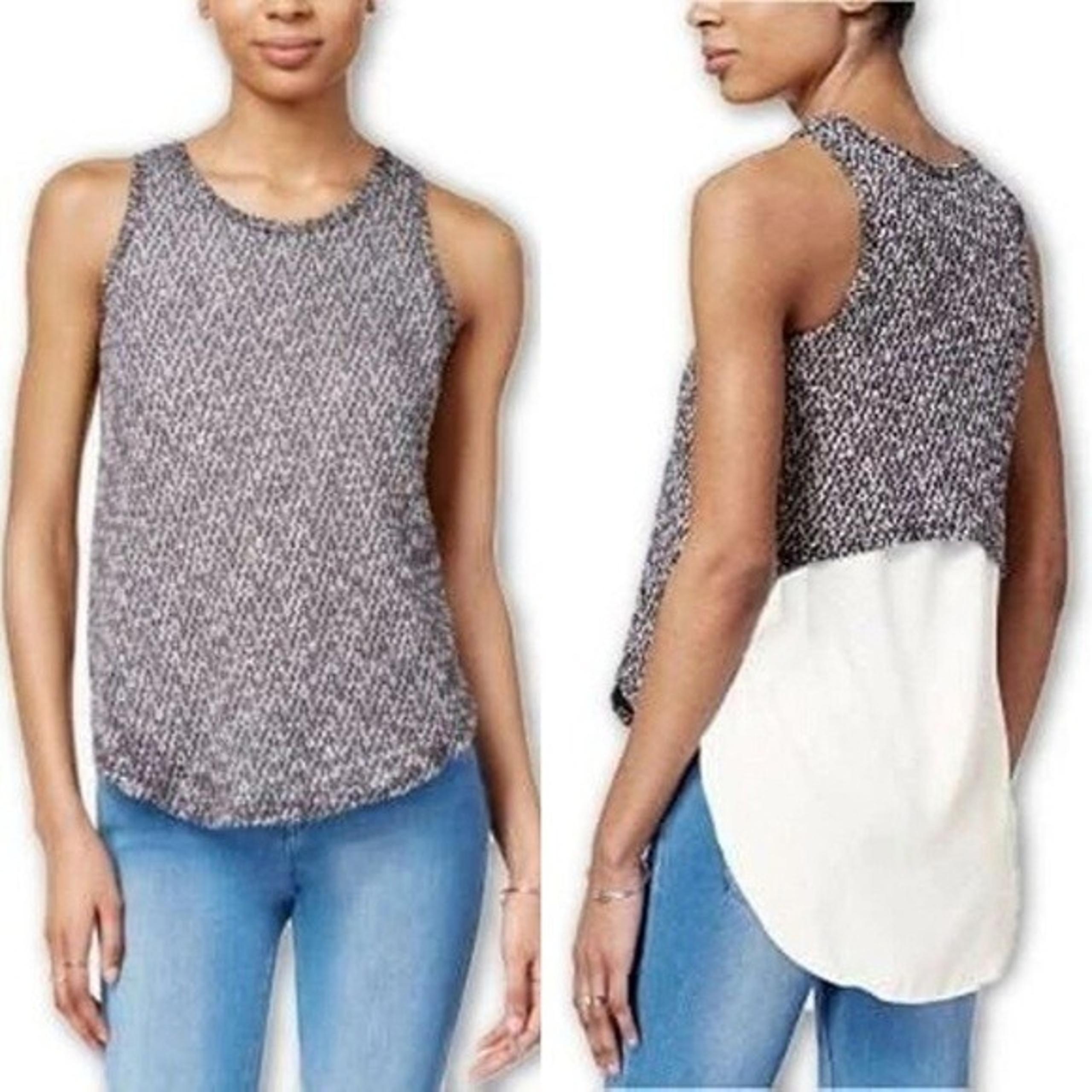 NWOT Bar III Gray Melange Knit Top