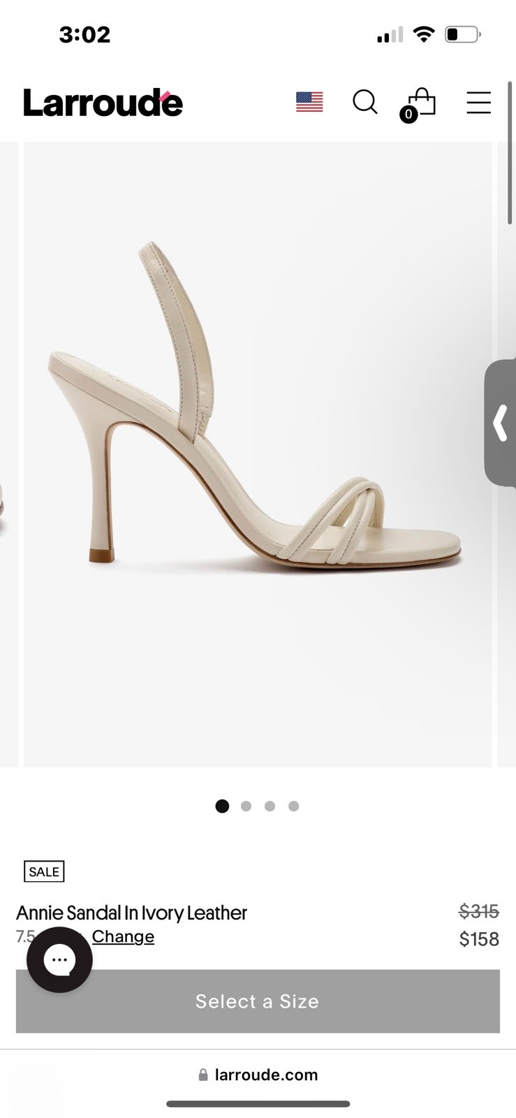 Larroude Annie Sandal In Ivory Leather