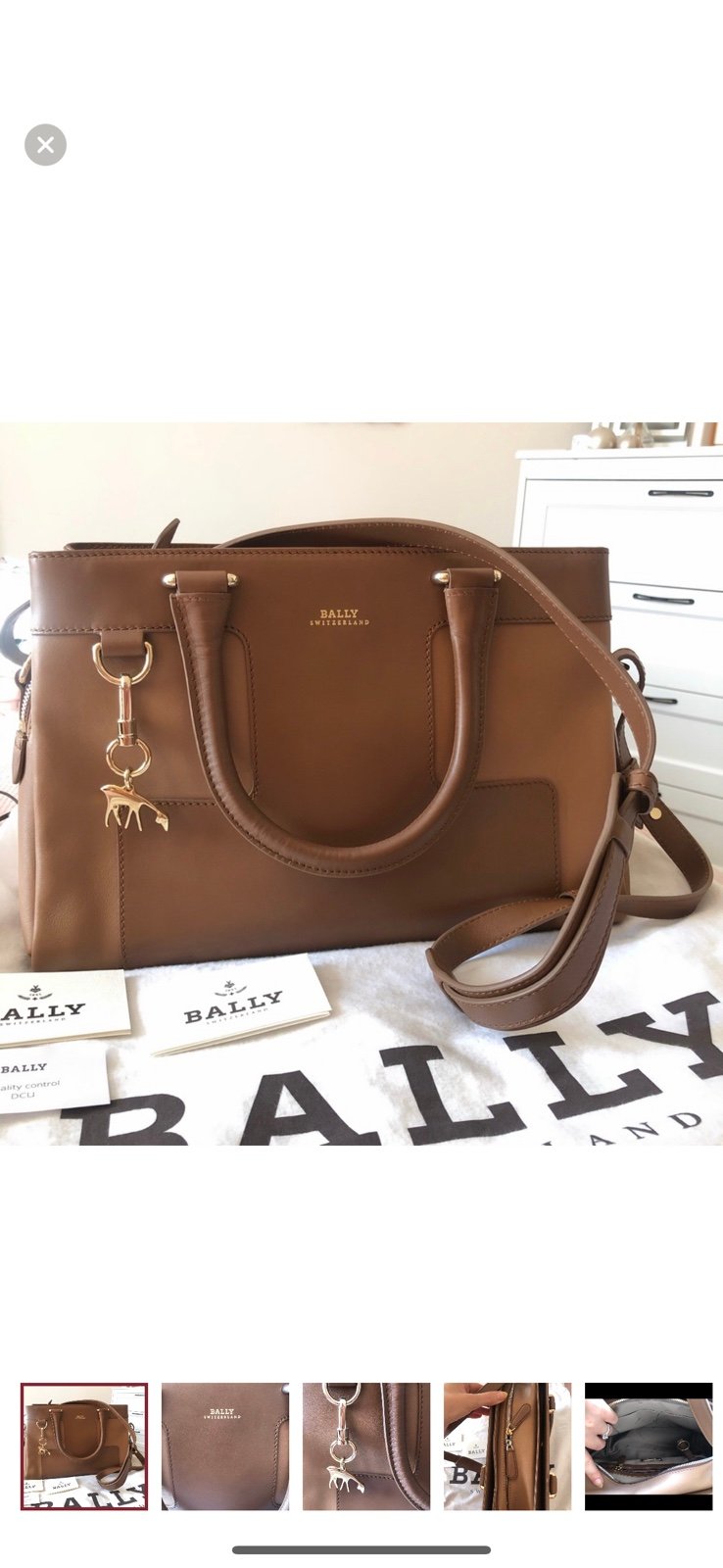 Beautiful Bally tan leather tote