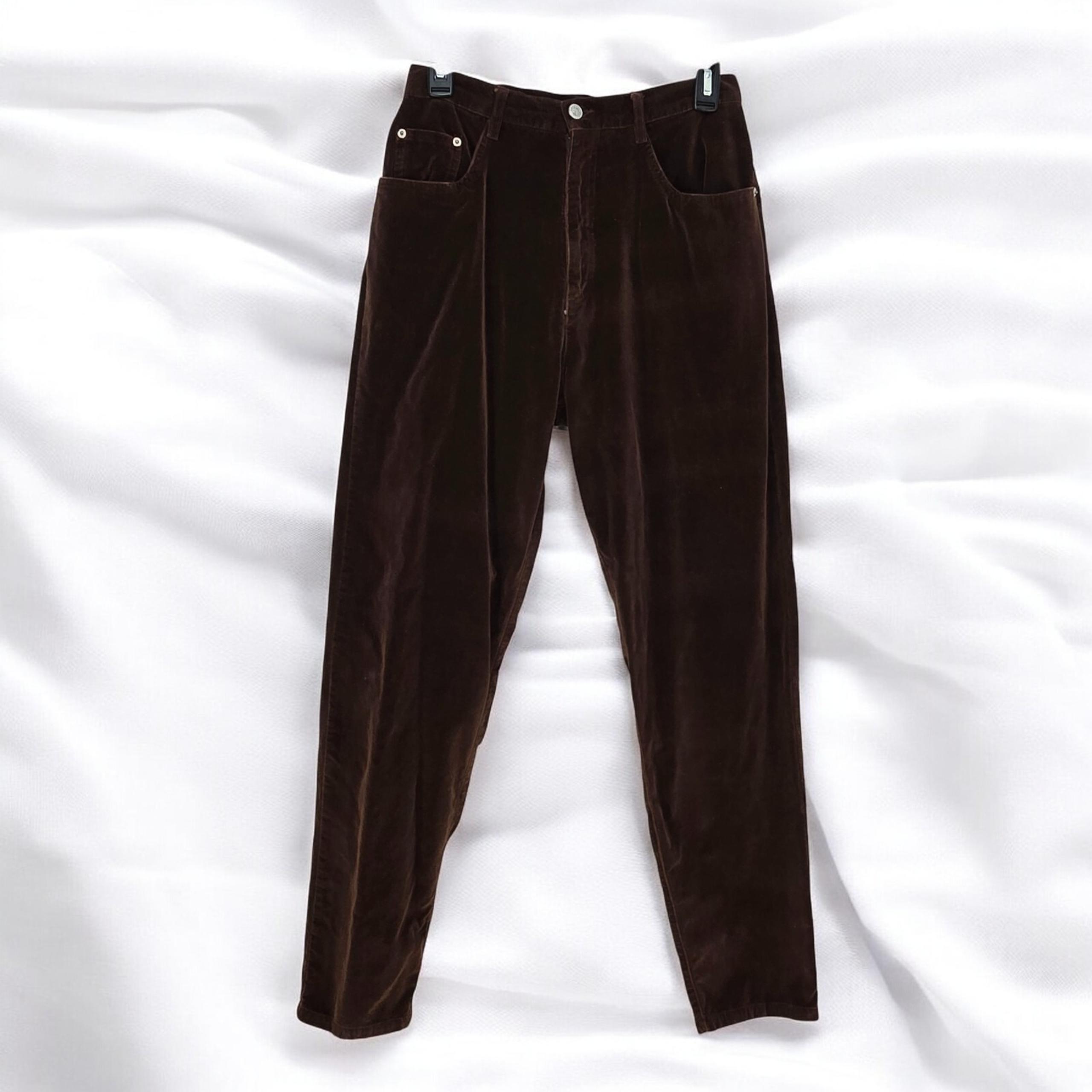 Regatta Jeans Womens Size 8 Brown Velour Tapered Leg 5 Pocket 100% Cotton