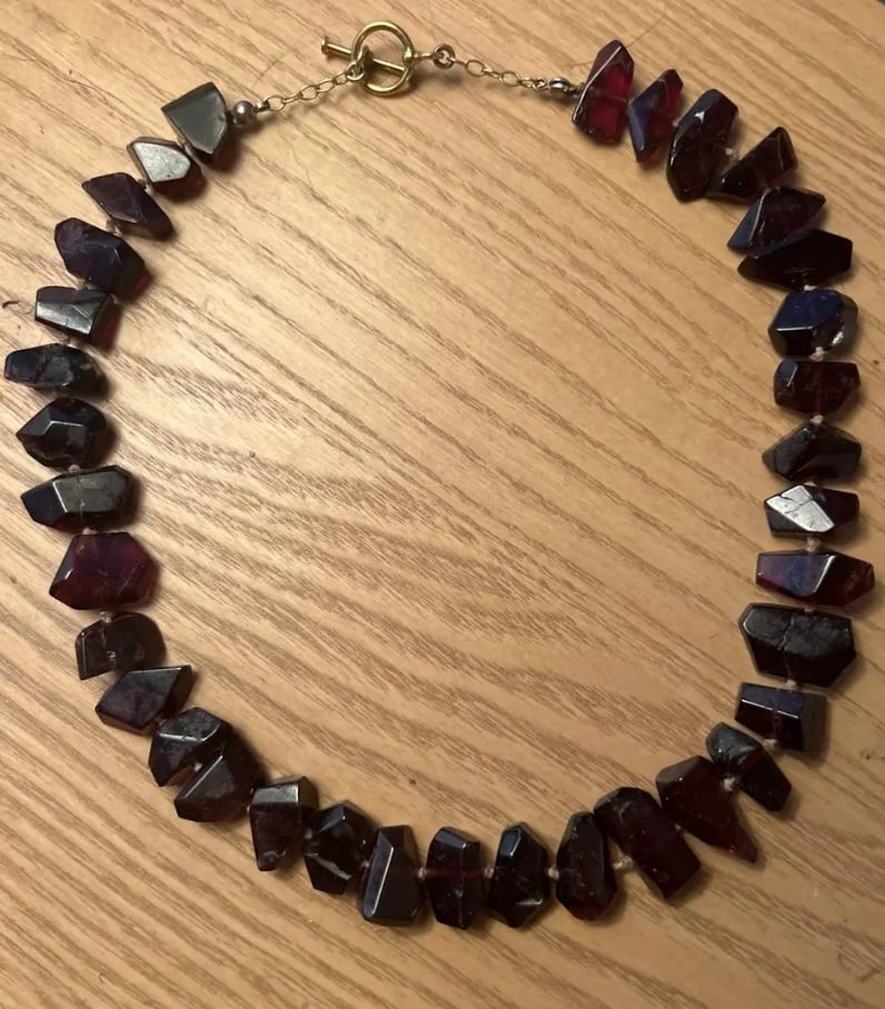 Beads of Paradise Garnet choker necklace