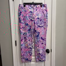 NWT Lilly Pulitzer Kelly Pants in Shrimply Chic Iris Blue Size 12