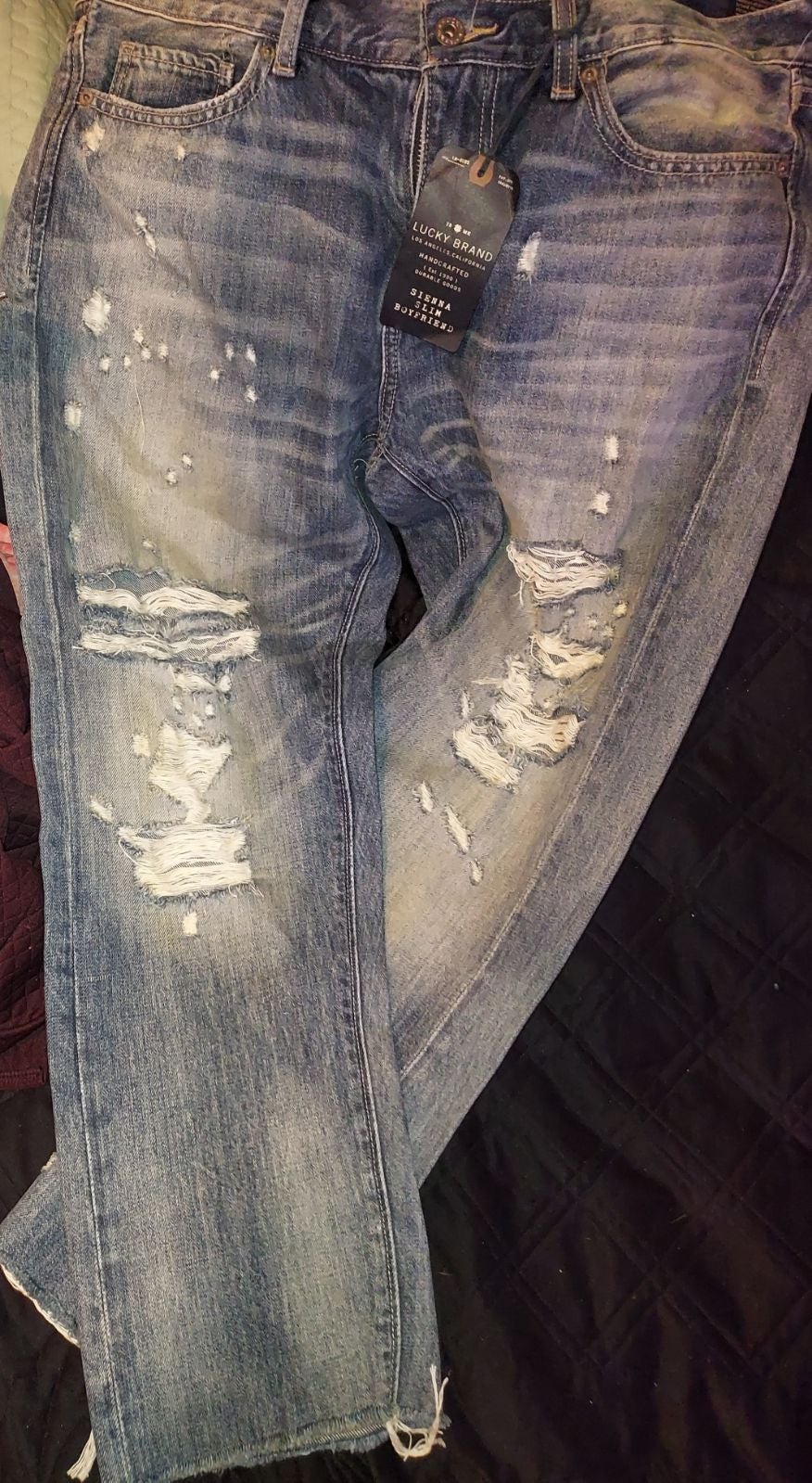 Lucky Brand ripped boyfriend jeans