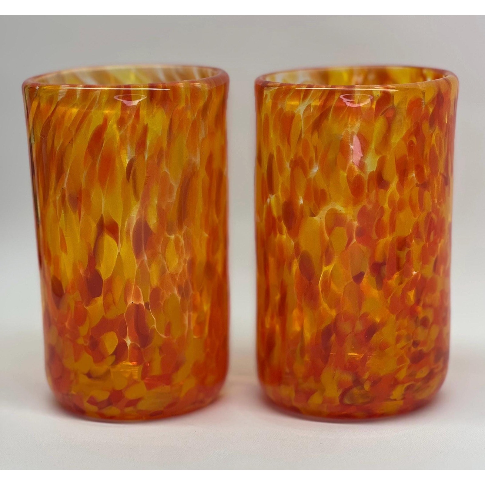 2 Piece Cups Set: Fire Glass Cups 5 in. DAE Glass original.
