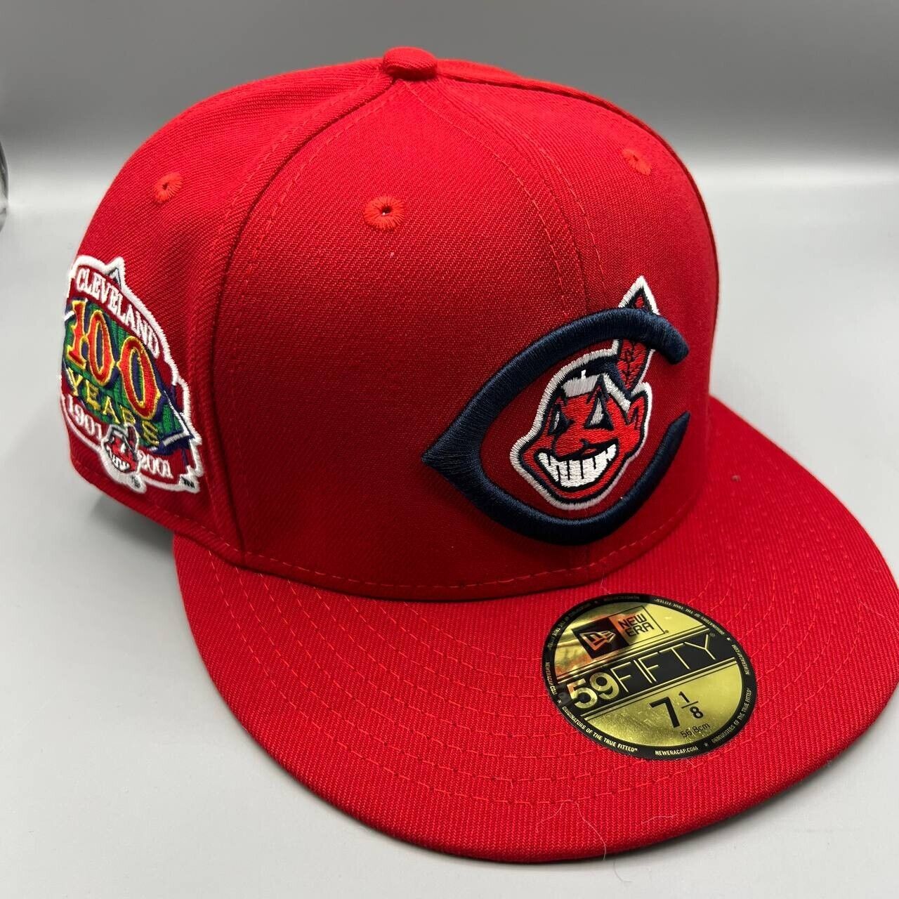 Cleveland Indians Guardians Hat Men 7 1/8 100 Years 59Fifty