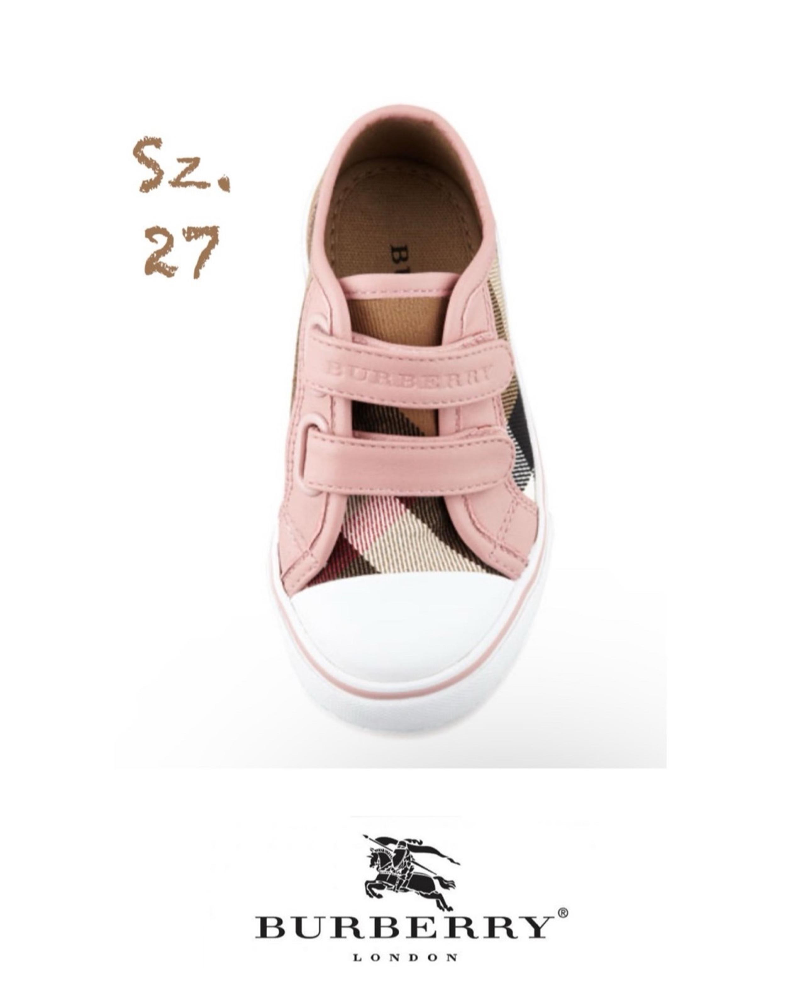 Burberry sz 27 Kid's Pink and Brown Trainers canvas sneakers