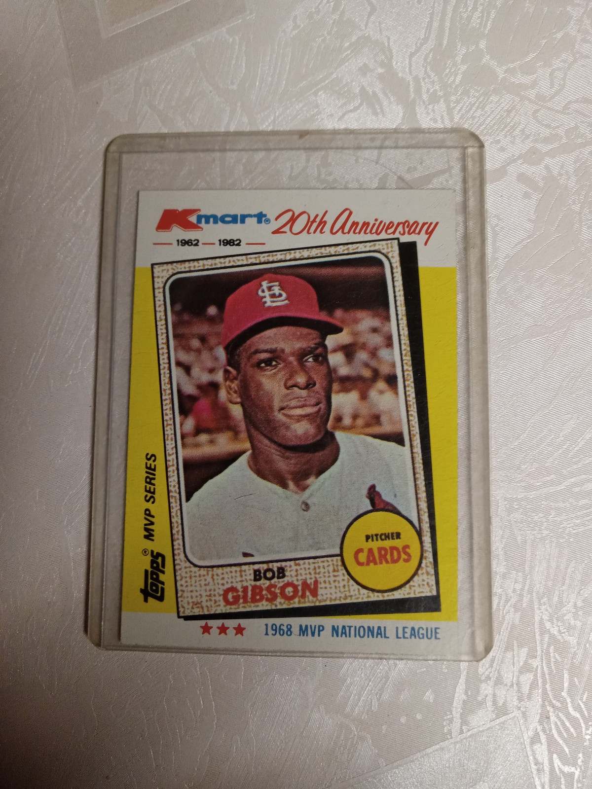 #14 BOB GIBSON ST LOUIS CARDINALS KMART 20TH ANNV CARD 1968 MVP SERIES