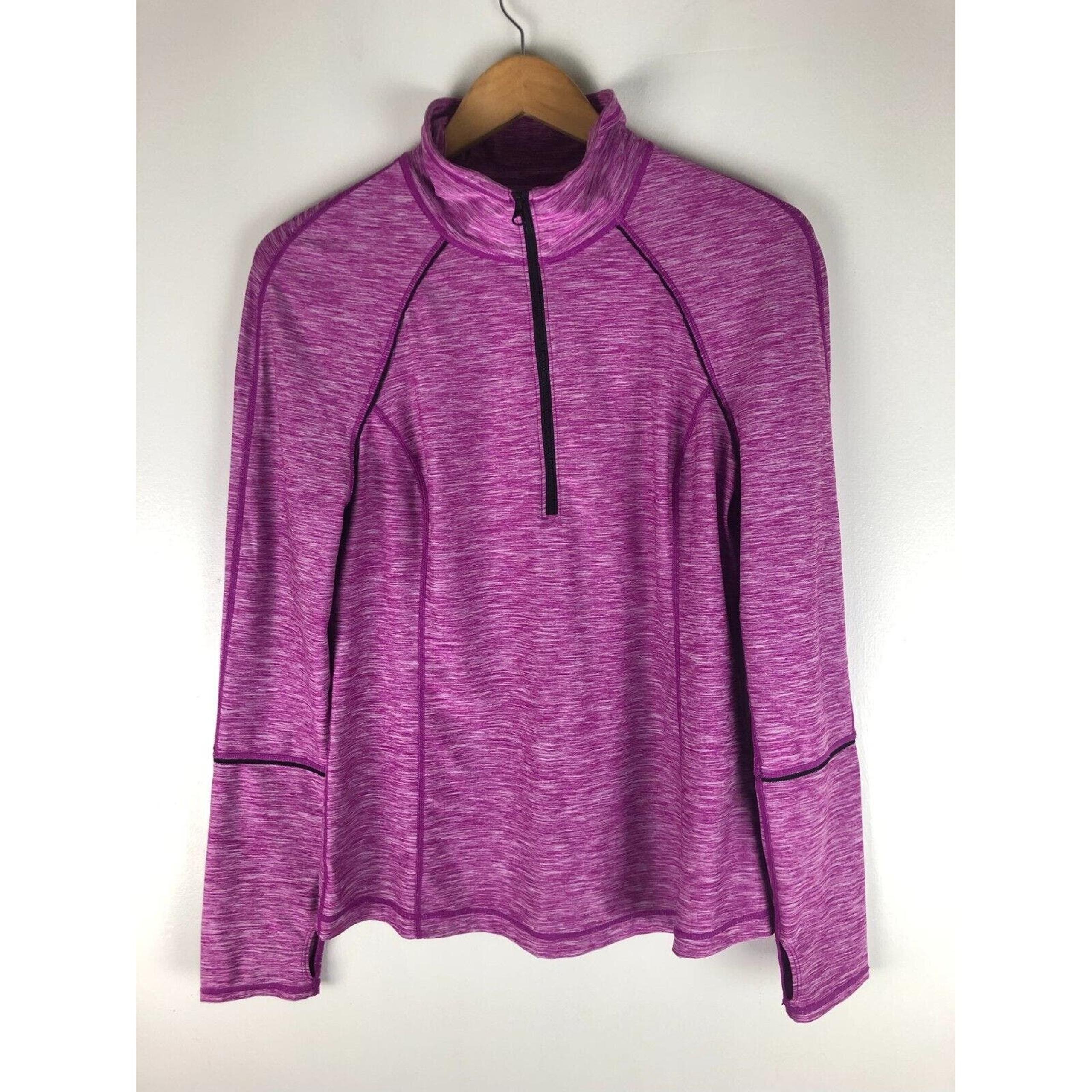 Zella Women's Purple 1/4 Zip Activewear Jacket Pullover Lightweight Thumbholes M