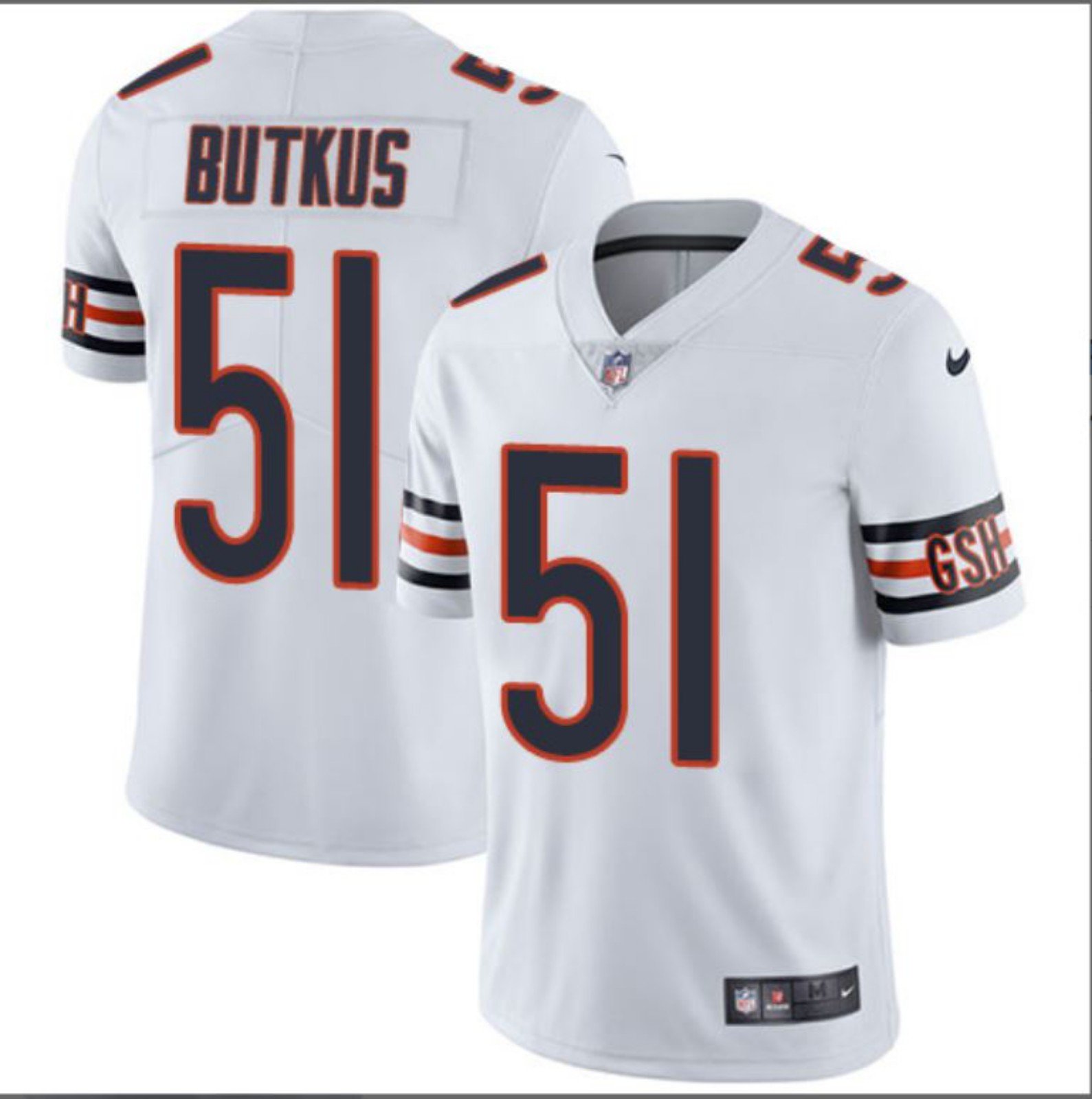 Chicago Bears x Nike Vapor x Dick Butkus #51 custom white jersey medium