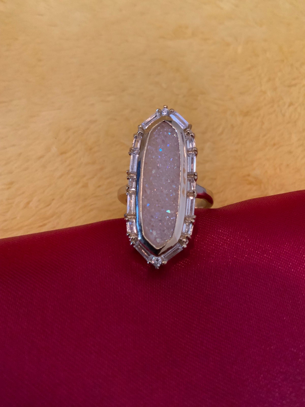 Kendra Scott Silver White Drusy Ring