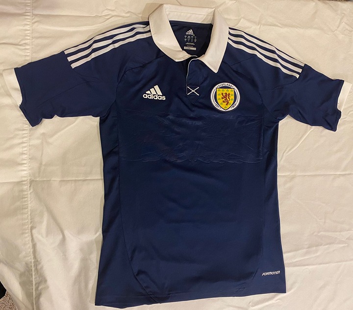 SCOTLAND NATIONAL TEAM VINTAGE 2012/13 ADIDAS HOME SOCCER/FOOTBALL JERSEY Sz S