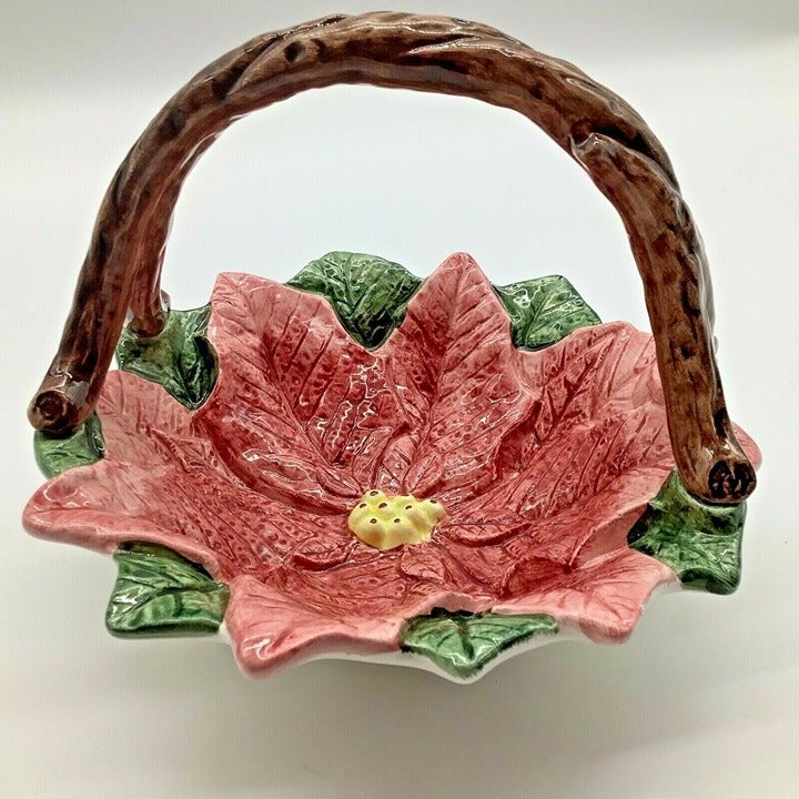 Vintage Omnibus Fitz and Floyd Poinsettia Basket