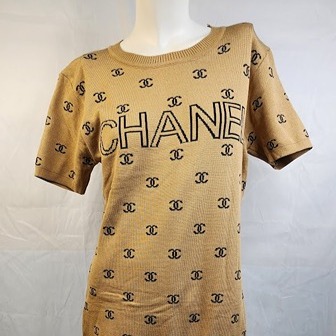 BNWT Tan/Black Short Sleeve Midi Sweater Dress (Large) #924